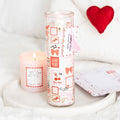 Postage Stamp Sparkling Rose Tube Candle